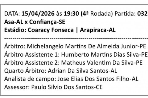 CBF promove ajuste no horário da partida entre Lagarto e Retrô