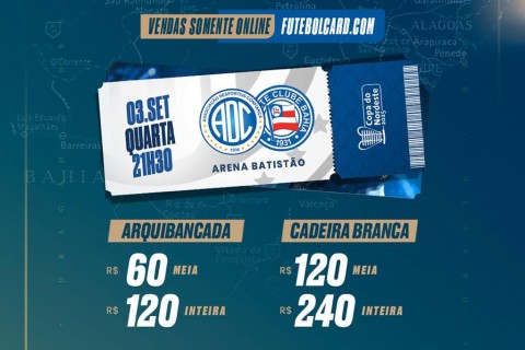 Confiança inicia vendas do primeiro lote de ingressos para a final da Copa do Nordeste contra o Bahia
